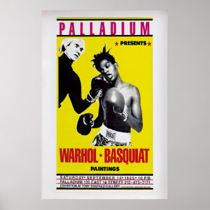 Warhol Basquiat Exhibition Poster Vintage Art