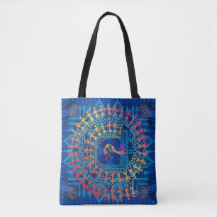 Warli painting - hand drawn traditional the ancien tote bag