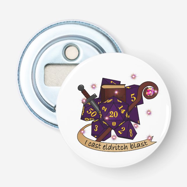 Warlock Dice Design Bottle Opener (Front)