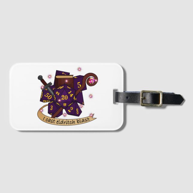Warlock Dice Design Luggage Tag (Front Horizontal)