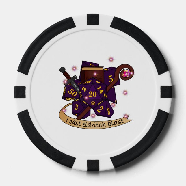Warlock Dice Design Poker Chips (Front)