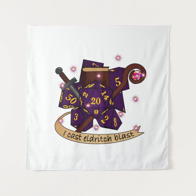 Warlock Dice Design Tapestry (Front)