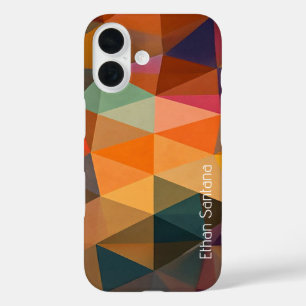 Warm Abstract Triangle Pattern iPhone 16 Case