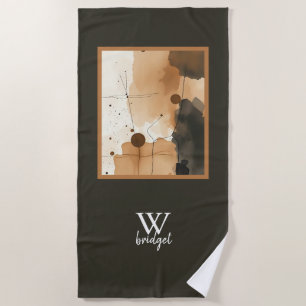 Warm Abstract Watercolor Flow Beach Towel