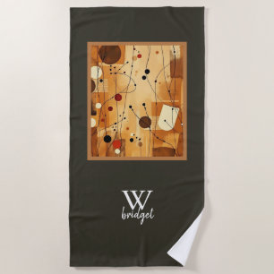 Warm Abstract Watercolor Flow Beach Towel