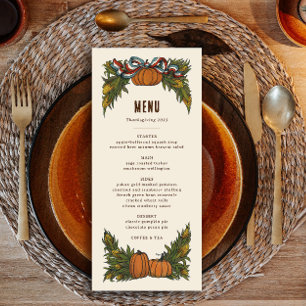 Warm Americana Harvest Thanksgiving  Menu