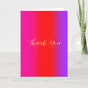 Warm and Colourful Magenta Ombre Thank You Card