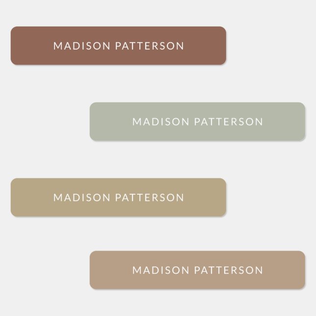 Warm and Cool Earth Tone Simple Waterproof Name (Group)