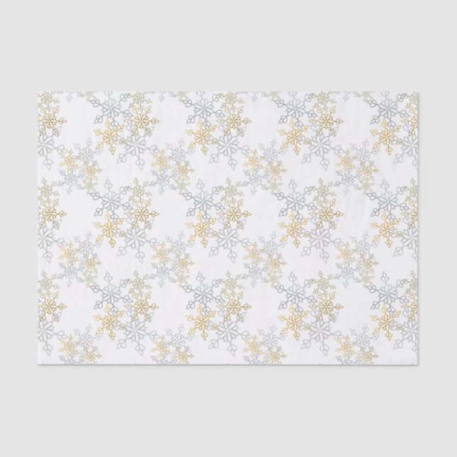 Warm and Cool Snowy Mandala Lace Pattern Tissue Paper (Front)