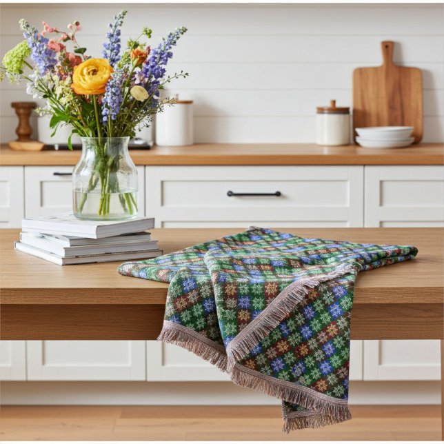 Warm and Cosy Abstract Poinsettia Floral Motif Throw Blanket (Creator Uploaded)