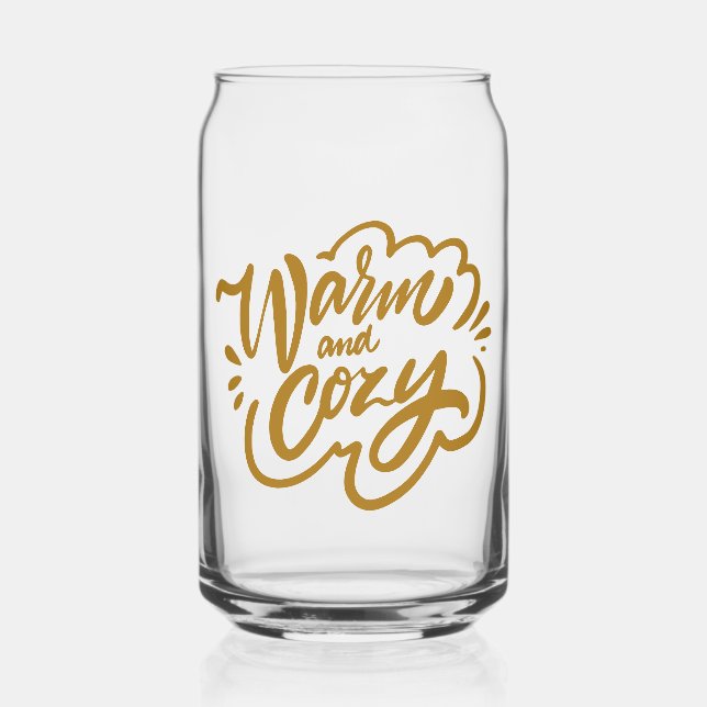 Warm and Cosy Can Glass (Front)