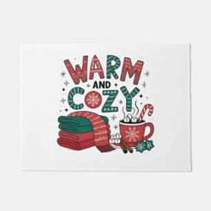 Warm And Cosy Christmas Hot Cocoa Xmas  Doormat