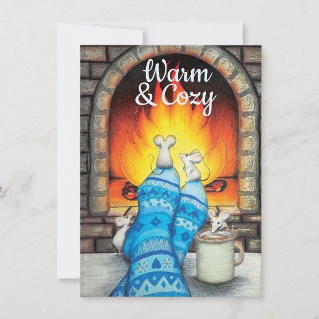Warm and Cosy Custom Message Flat Card (Front)