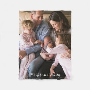 Warm And Cosy Fleece Blanket with Family Photo