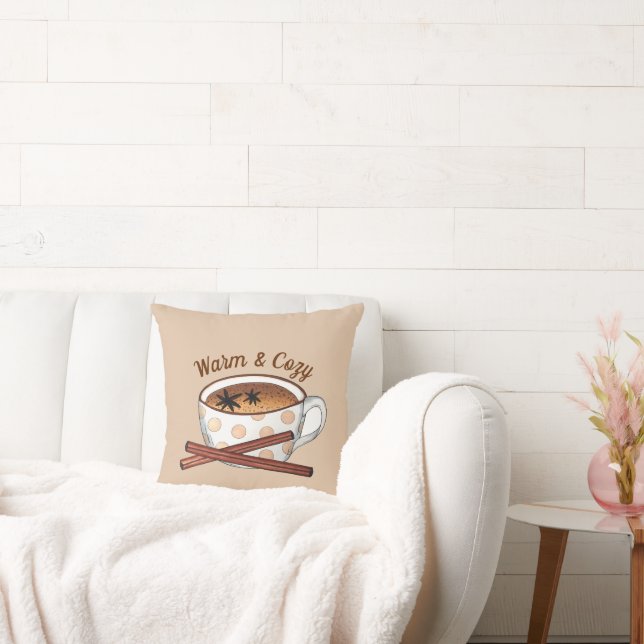 Warm and Cosy Indian Spiced Chai Tea Latte Cup Cushion (Couch)