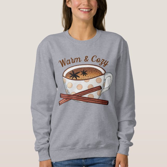 Warm and Cosy Indian Spiced Chai Tea Latte Cup Sweatshirt (Front)