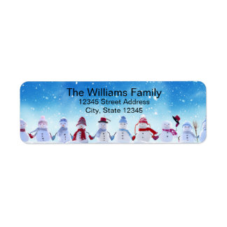 Warm and Cosy Snowmen - Return Address Label