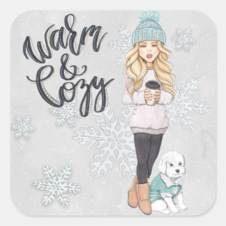 Warm and Cosy Square Sticker