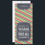 "Warm and Cosy Toes" - Gift tag for wrapping socks Holiday Card<br><div class="desc">"Warm and Cosy Toes" - Gift tag for wrapping socks - I saw this cute idea on Pinterest and thought it would be fun to make a variety of sock tags for people who don't have the time to print and create them. Simply wrap a cute pair of socks in...</div>