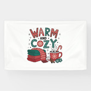 Warm And Cozy Christmas Hot Cocoa Xmas Banner