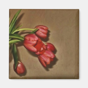 warm and glowing tulips magnet