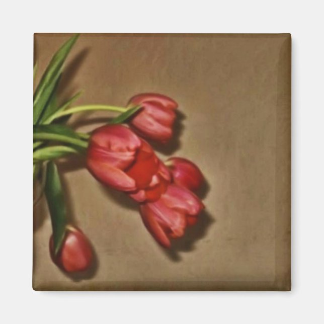 warm and glowing tulips magnet (Front)