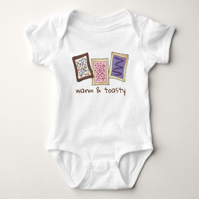 Warm and Toasty Breakfast Toaster Pastry Junk Food Baby Bodysuit (Front)