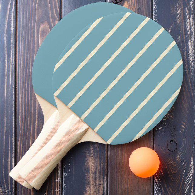 Warm Aqua Afternoon Striping and Solid  Ping Pong Paddle (Creator Uploaded)
