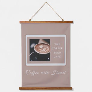 Warm Artisan Coffee Shop Business Branding Hanging Tapestry
