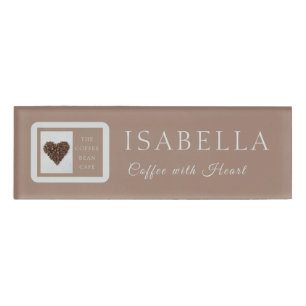 Warm Artisan Coffee Shop Business Branding Name Tag