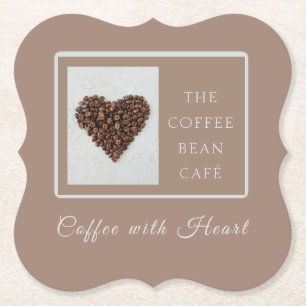 Warm Artisan Coffee Shop Business Branding  Paper Coaster