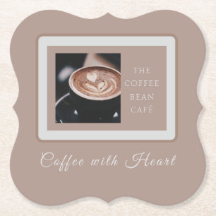 Warm Artisan Coffee Shop Business Branding  Paper Coaster