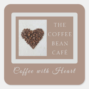 Warm Artisan Coffee Shop Business Branding Square Sticker
