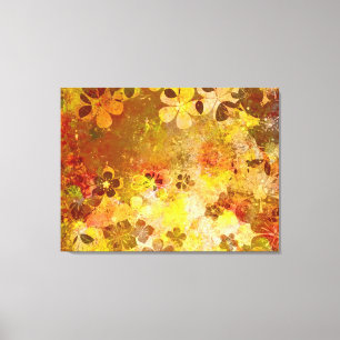 Warm autumn abstract  painting canvas print