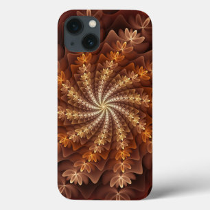 Warm Autumn Colours, Modern Abstract Fractal Art iPhone 13 Case
