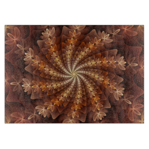 Warm Autumn Colours, Modern Abstract Fractal Art Cutting Board