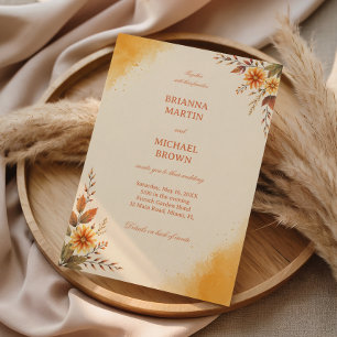 Warm Autumn Floral Elegant Invitation