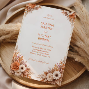 Warm Autumn Floral Frame Invitation