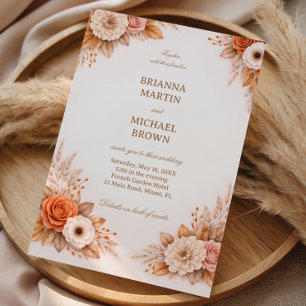 Warm Autumn Floral Frame Invitation