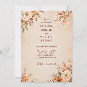 Warm Autumn Floral Invitation