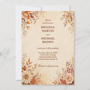 Warm Autumn Floral Invitation