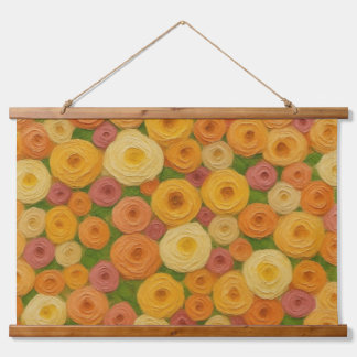 Warm Autumn Floral Seamless Pattern Oil Painting A Hanging Tapestry