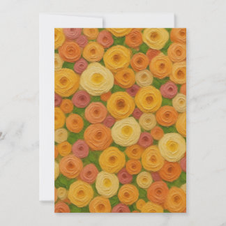 Warm Autumn Floral Seamless Pattern Oil Painting A Invitation