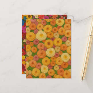 Warm Autumn Floral Seamless Pattern Oil Painting A Postcard