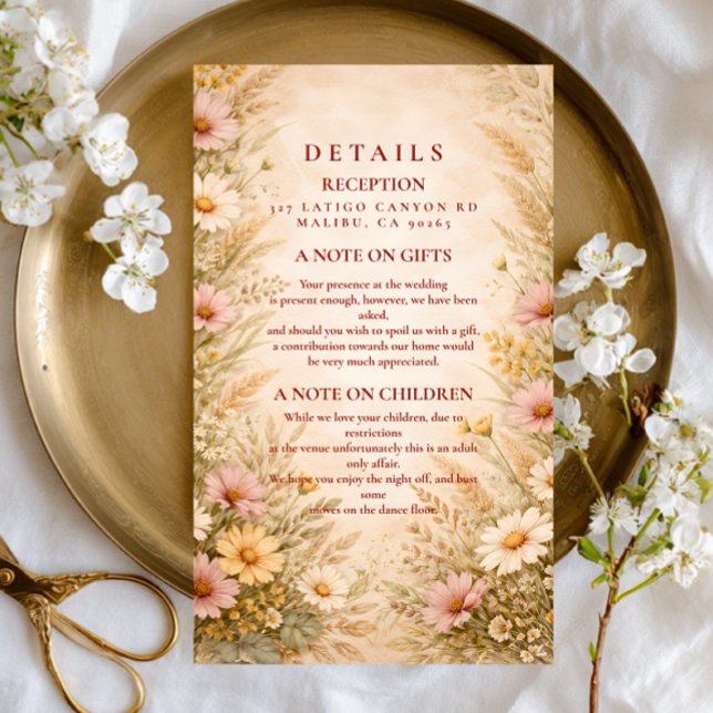 Warm Autumn Floral Wedding Enclosure Card (Creator Uploaded)