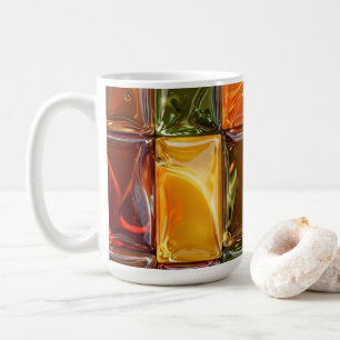 Warm Autumn Glass Tile Mosaic - Glossy Amber Coffee Mug