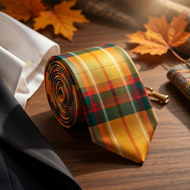 Warm Autumn Harvest Tartan Plaid Pattern Tie (Creator Uploaded)