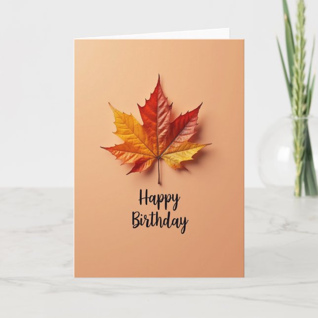 Warm Autumn Leaf Card (Front)