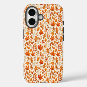 Warm Autumn Leaves Seamless Pattern iPhone 16 Case