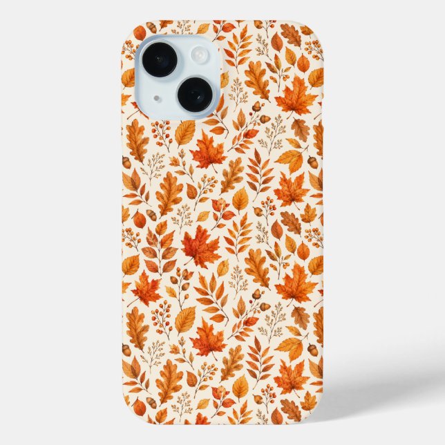 Warm Autumn Leaves Seamless Pattern Case-Mate iPhone Case (Back)